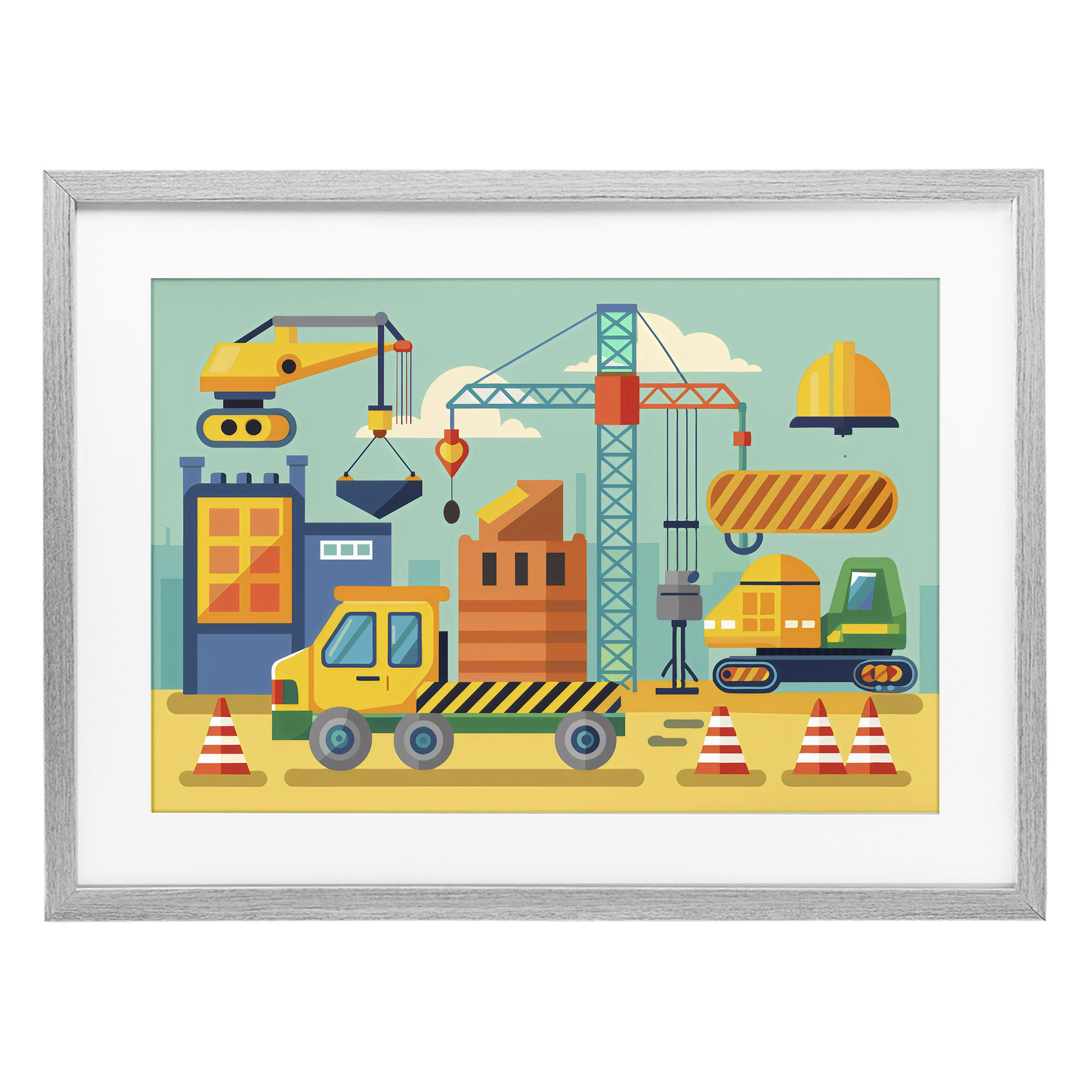 Latitude Run® Industrial Construction Site Framed Print Under Glass ...