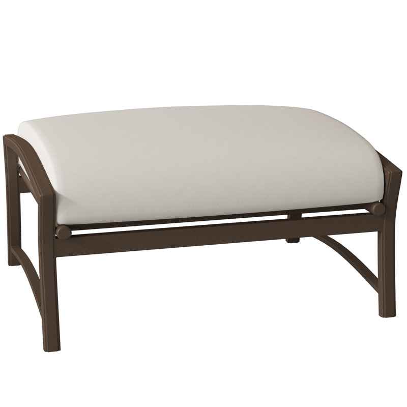 Corsica Outdoor Ottoman, Bogota, Parchment