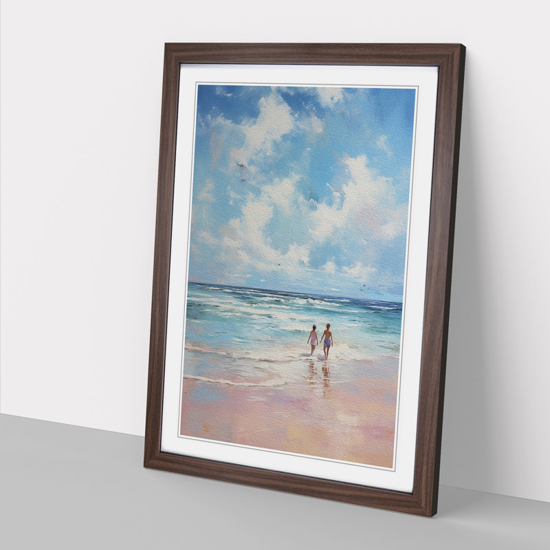 Single Picture Frame Print on Wood, Walnut Framed, 64cm H x 46cm W