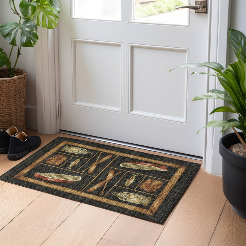 Premium Machine Washable Markhi AMF144 Midnight Rug, Rectangle 1'8" x 2'6"