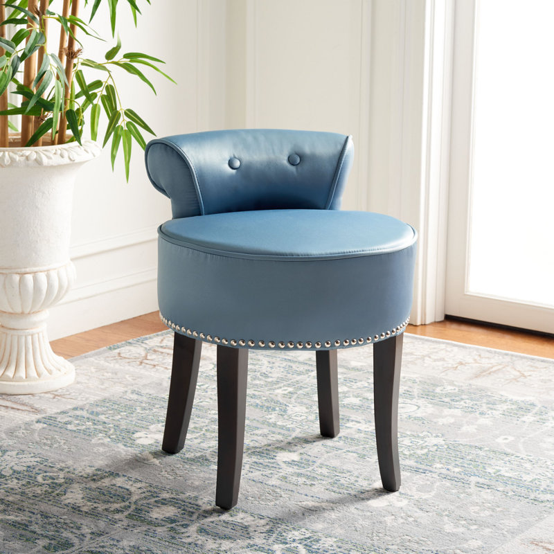 Tabouret de coiffeuse en bois massif, Teal