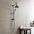 8 Inch Exposed Pipe Shower System With Hand Shower Single Handle Shower Faucet Set Brass Shower Trim Kit With Slide Bar