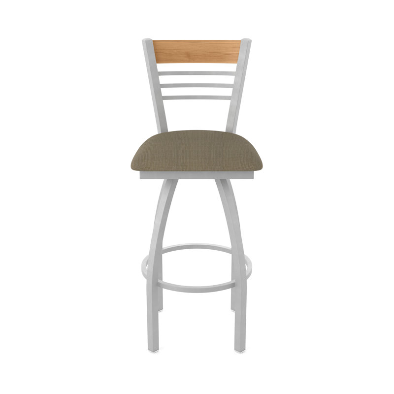 Tabouret de comptoir pivotant 880 Eleanor, Gris, Marron foncé, Tabouret de comptoir (siège d’une hauteur de 25