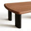 Table basse de 47 po en bois moderne, table de centre en bois de noyer pour le salon