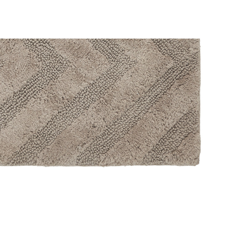 Beige Cotton Tufted Anti-Skid Bathroom Lid Cover Rug