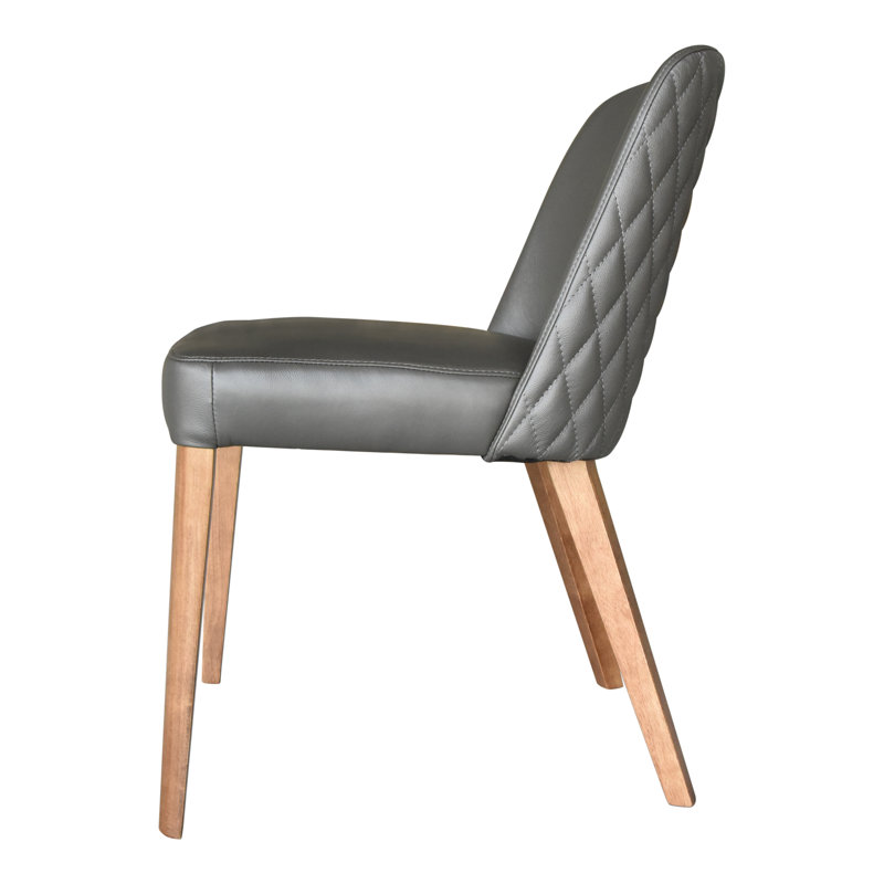 Lucero Leather Dining Chair, Light Gray