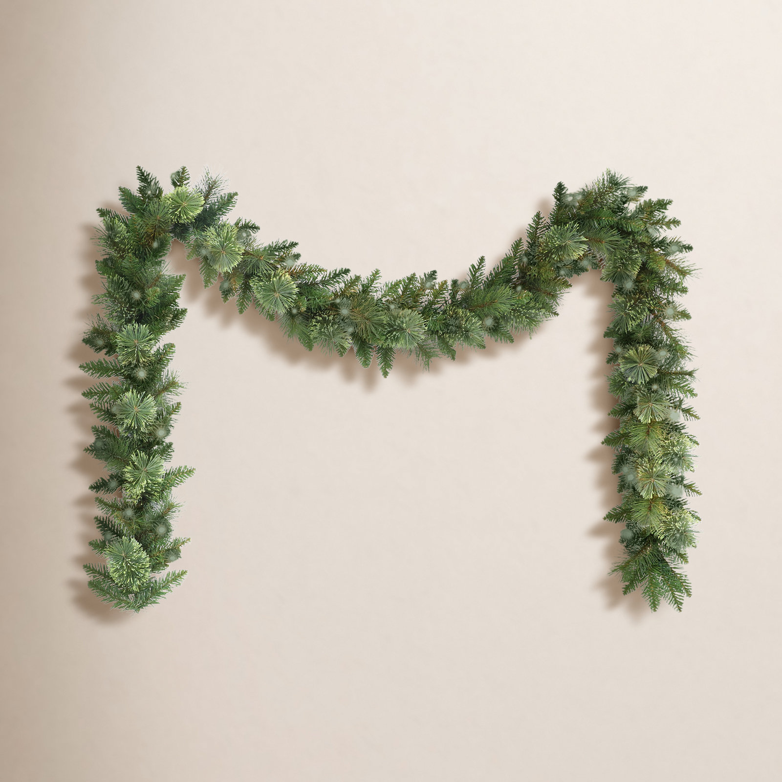 118'' in. Lighted Faux Pine Garland