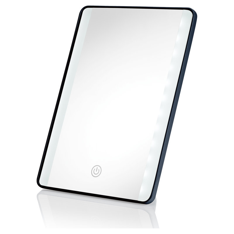 Glossy Navy LED Lighted Freestanding Makeup Mirror