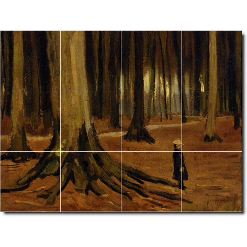 Carreau de céramique décorative 24 po x 18 po 6 po x 6 po, Vincent Van Gogh, peinture de campagne W09317