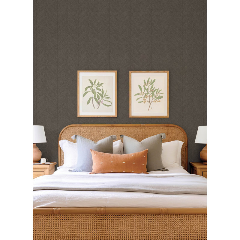 Kallam Pearl Chevron Wallpaper, Brown