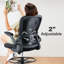 Ergonomic Drafting Chair Tall Office Chair with Flip-up Armrests,  Lumbar Support and Adjustable Footrest Ring.-401310253