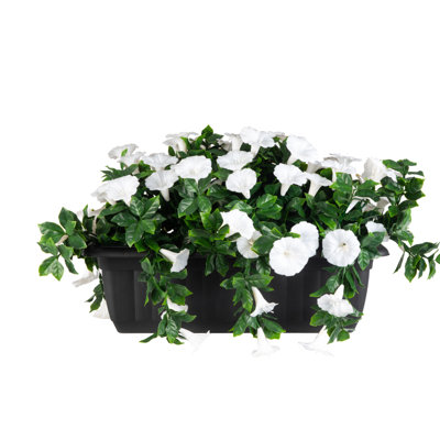 Boîte à fleurs artificielle blanche Petunia