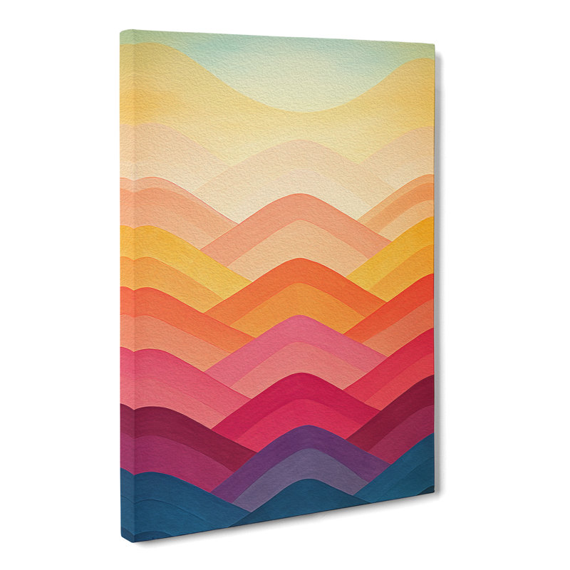 Deco Sunset Colour Field - Print, 76cm H x 50cm W x 3cm D