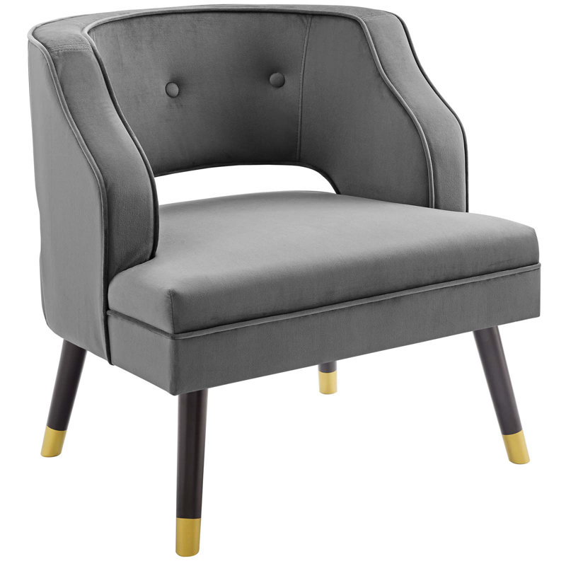 Carson Carrington Taktsberget Velvet Armchair by Modway, Gray