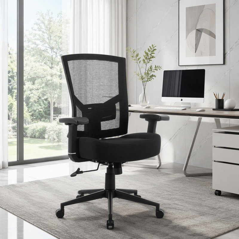 Grande et haute chaise de bureau ergonomique en filet avec support lombaire