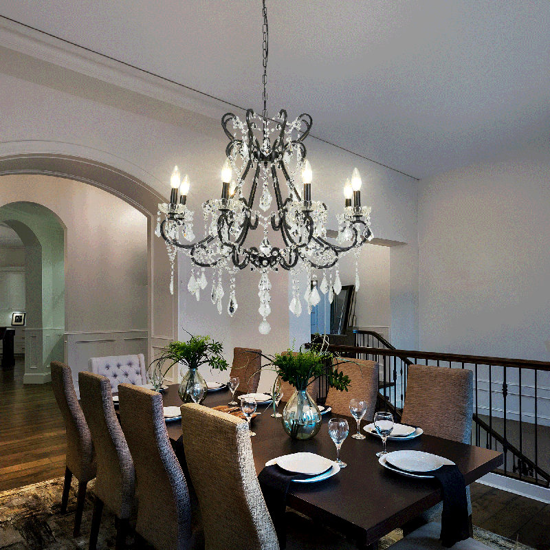 8-Light Retro Luxury Crystal Candle Chandelier