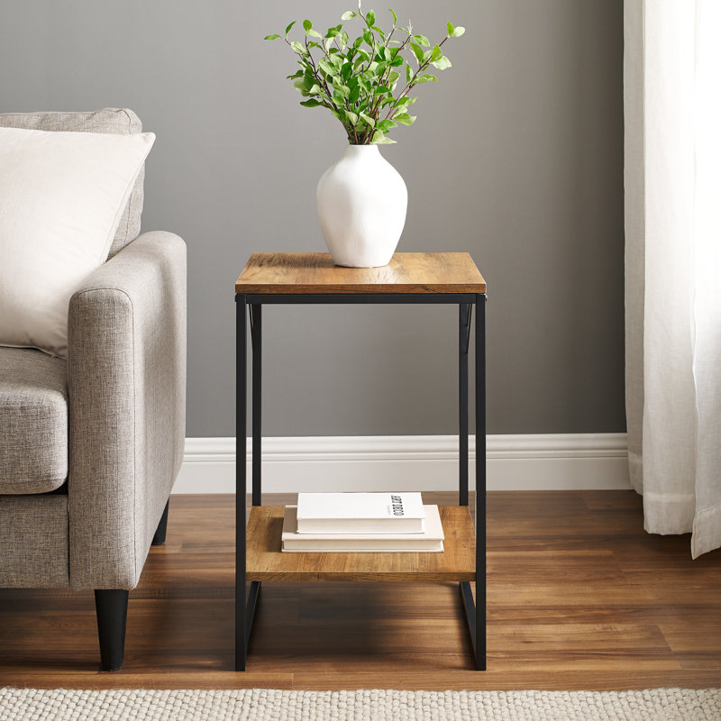 Table de bout traîneau avec rangement Huckstep, Chêne rustique