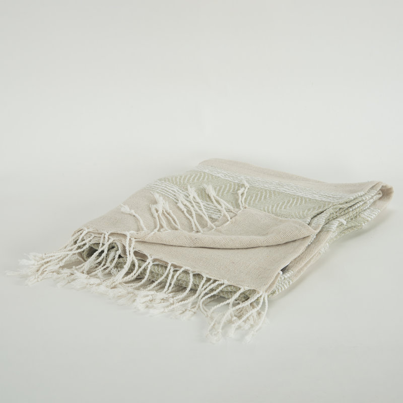 Jeté en coton, Brun / brun clair