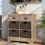 Commode décorative Gerritt, armoire en rotin, buffet, console en rotin, commodes de rangement Farmhouse-2113461611