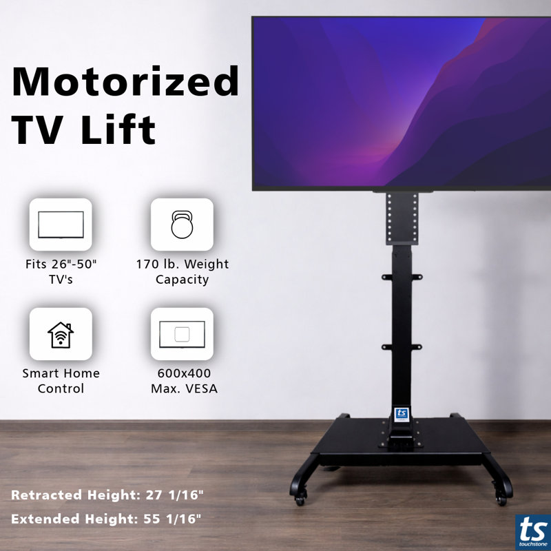 Élévateur de téléviseur motorisé Wi-Fi Touchstone Valueline pour téléviseurs de 32 à 70 pouces - Compatible Alexa® et Google Home®