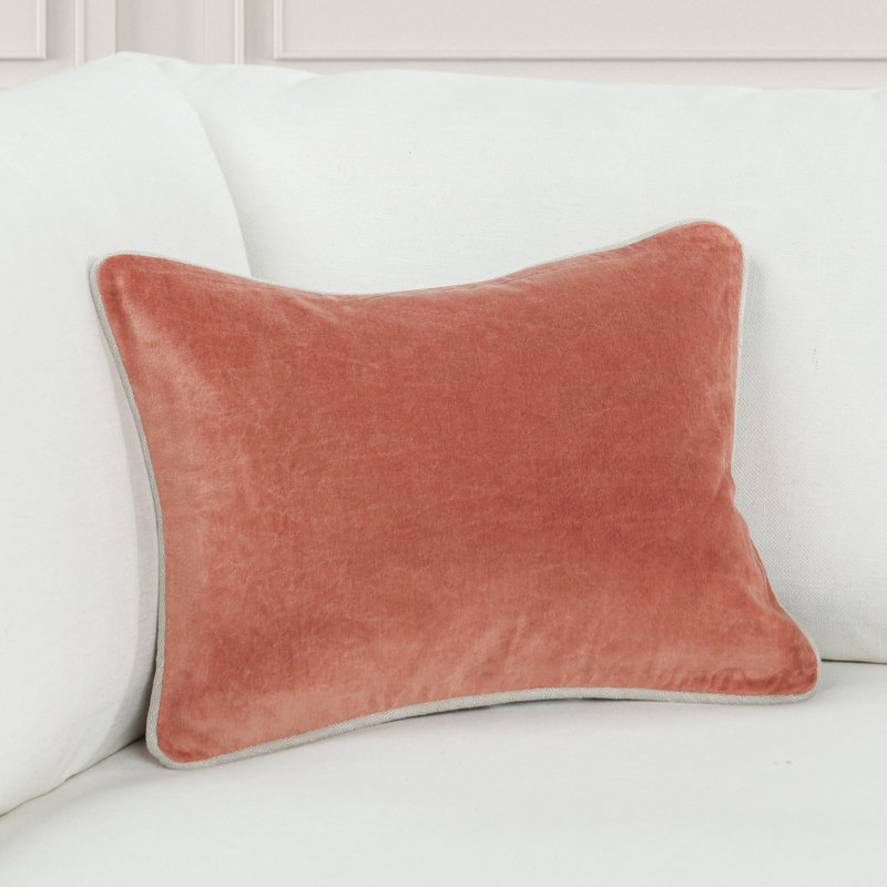 Goodall Reversible Throw Pillow, Rectangle 12"H x 16"W, Terra Cotta