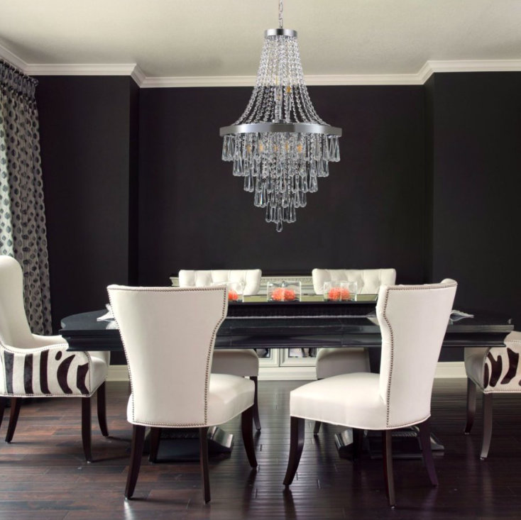 Lustre en cristal de luxe moderne, Chrome chrome