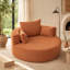 Fauteuil d'appoint pivotant à 360 ° avec 3 coussins amovibles pour le salon, la chambre à coucher, le bureau et l'hôtel, rouge orange-1442907384
