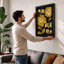 Golden Floral Pattern Botanical - Framed Print-1226243414-1226243410