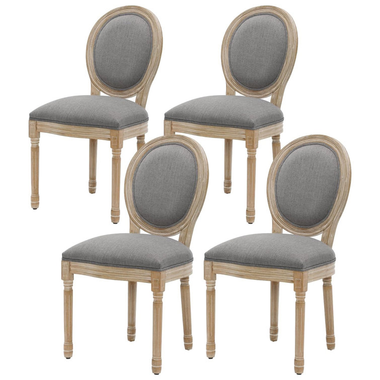 Madelynn King Louis Back Side Chair in Beige/Oak (Set of 2) Kelly Clarkson Home