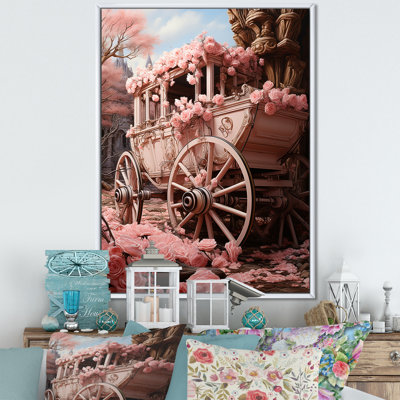 Romantisme voiture de mariage rose