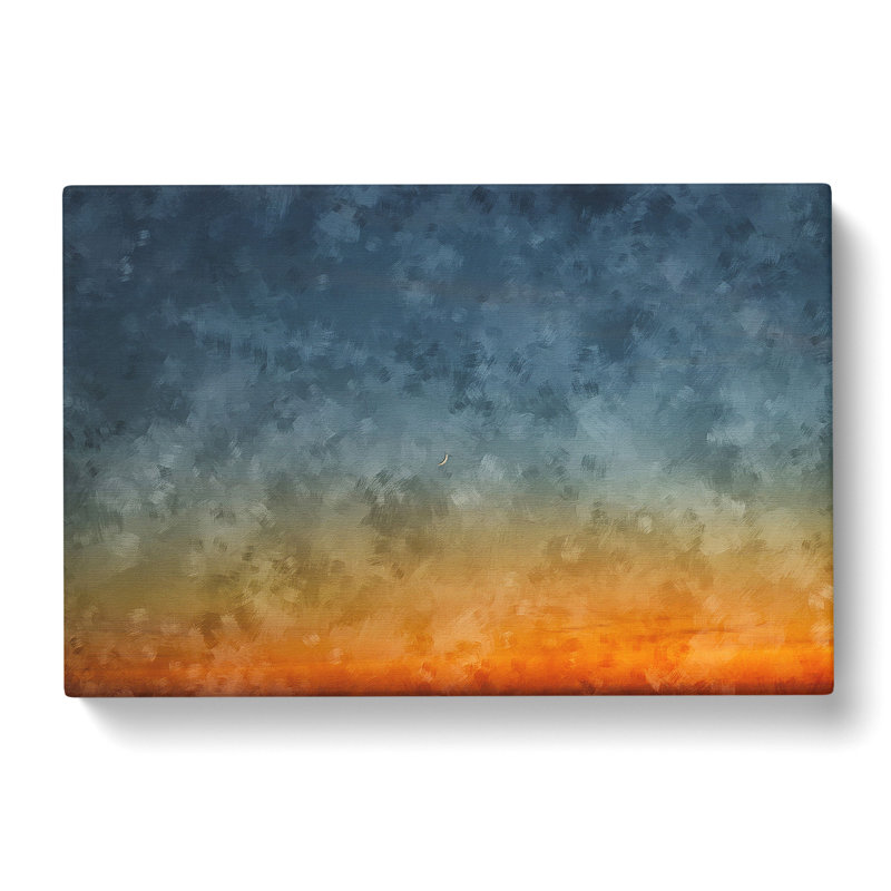 Crescent Moon Over Italy Painting - Wrapped Canvas, 40cm H x 60cm W x 4cm D