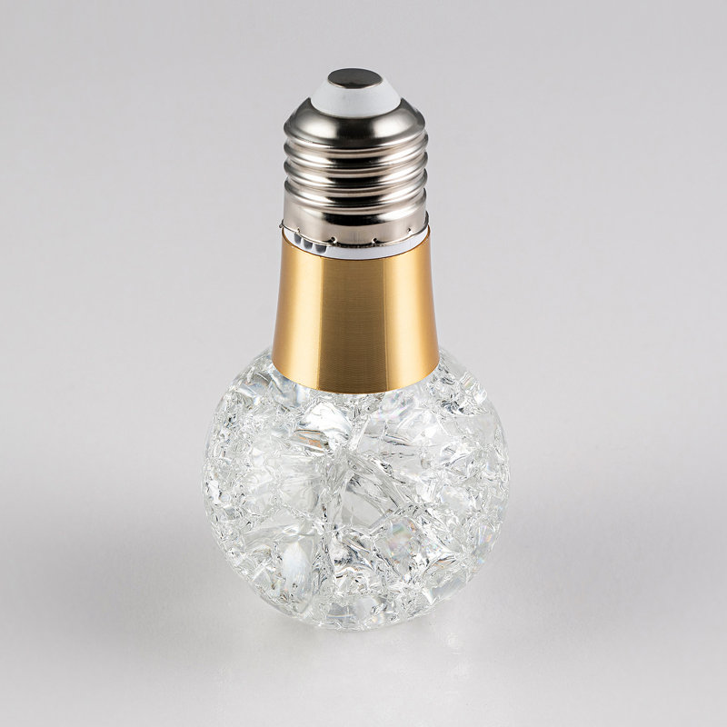 Ampoule DEL en cristal de style solide, blanc chaud 3000K, ampoules à culot moyen E26 / 27 (base non incluse), Orbe glacé