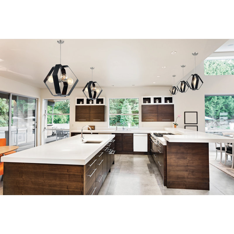 Truro 4 - Light Dimmable Geometric Chandelier, White