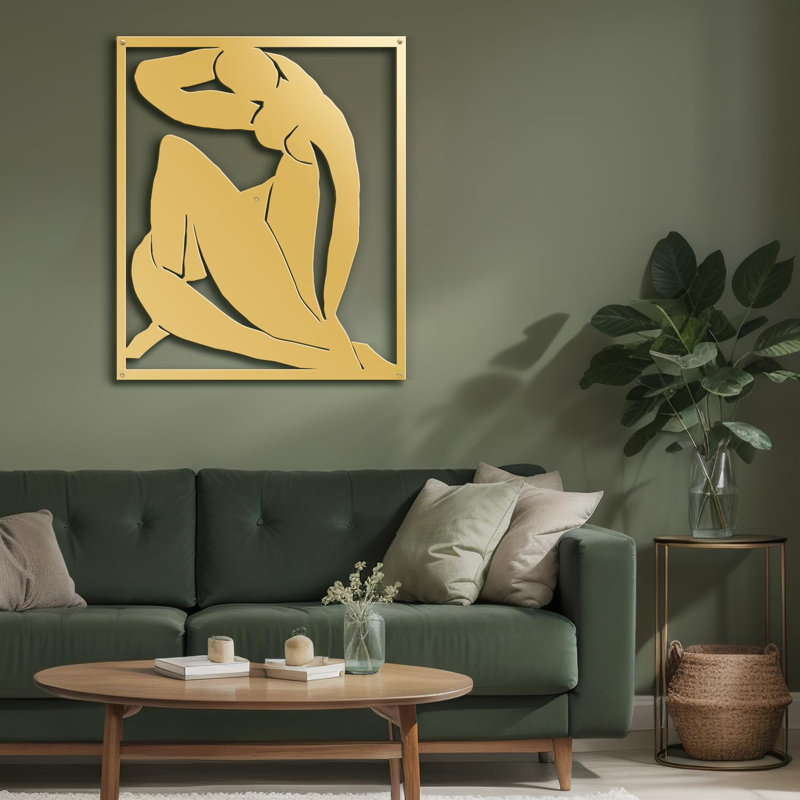 Metal Wall Décor, 36" H x 24" W x 0.05" D, Gold