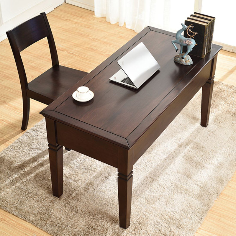 Bureau en bois massif de style américain, Brun noisette, H 29,53 po x l 55,12 po x P 25,59 po