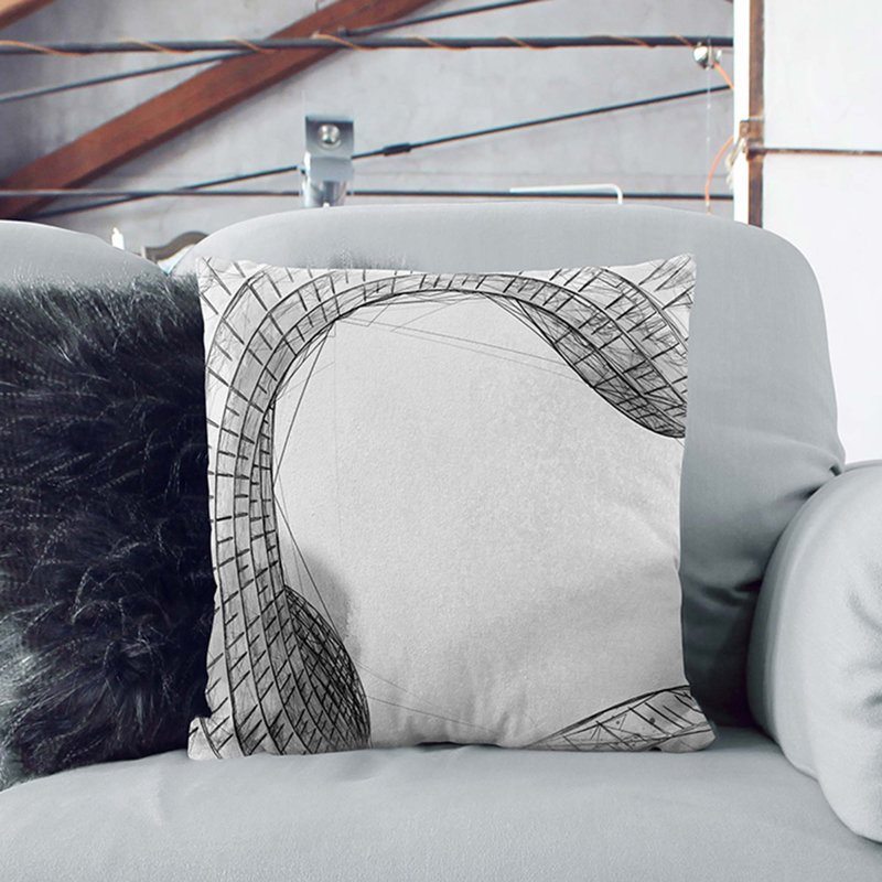 Square Throw Cushion, Black, 40cm H x 40cm W x 15cm D