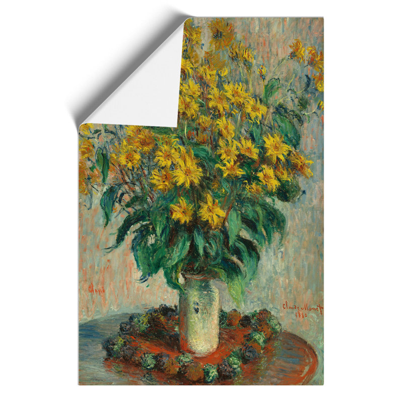 Jerusalem Artichoke Flowers by Claude Monet - No Frame Painting, 30cm H x 21cm W x 0.1cm D