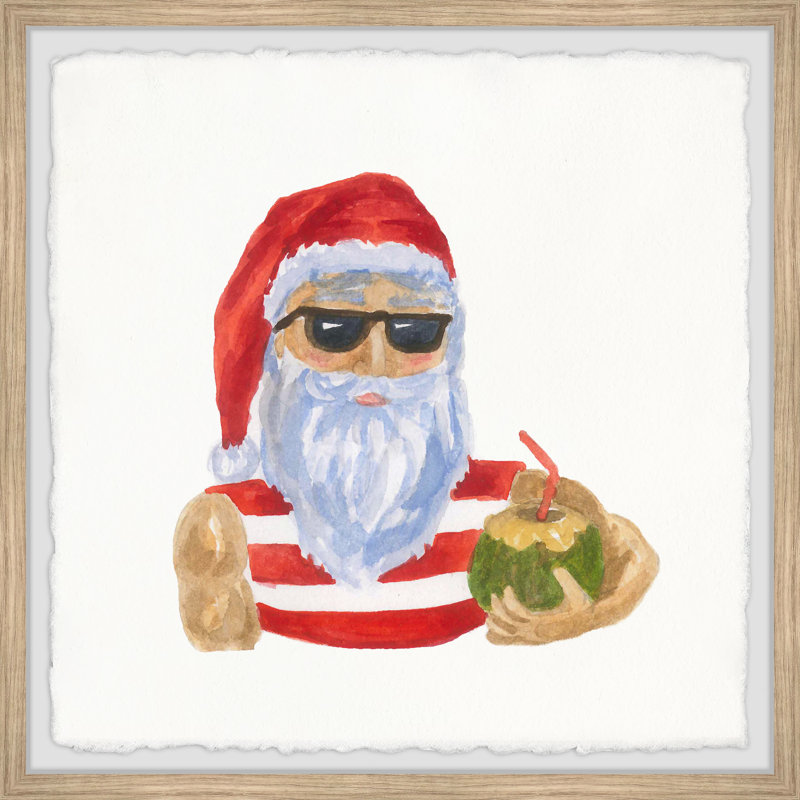 Coconut Holiday - Single Picture Frame Painting, 30cm H x 30cm W x 3.81cm D