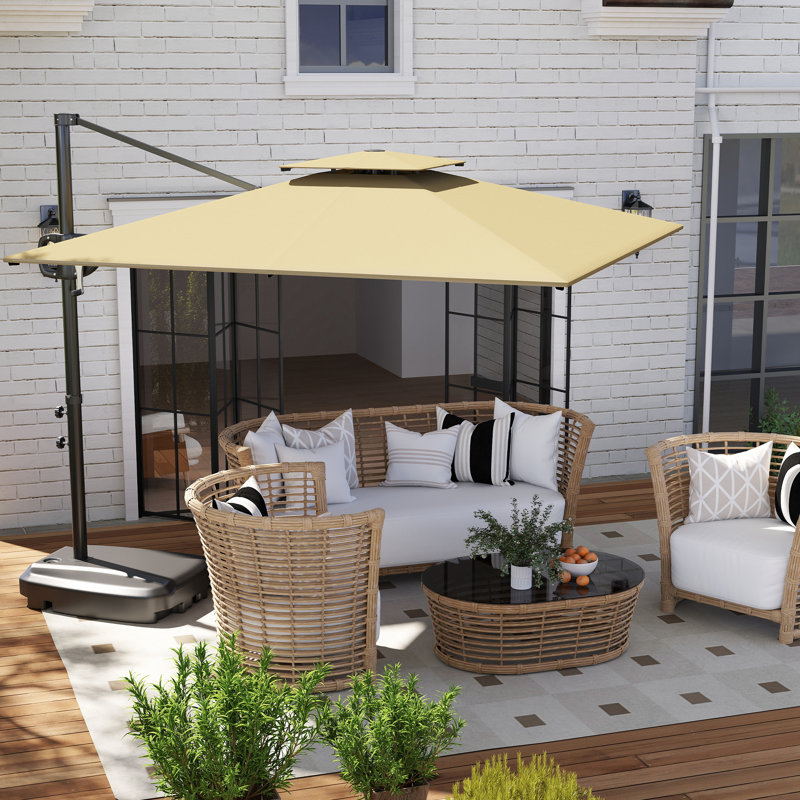 247cm Tilt Cantilever Parasol, Khaki