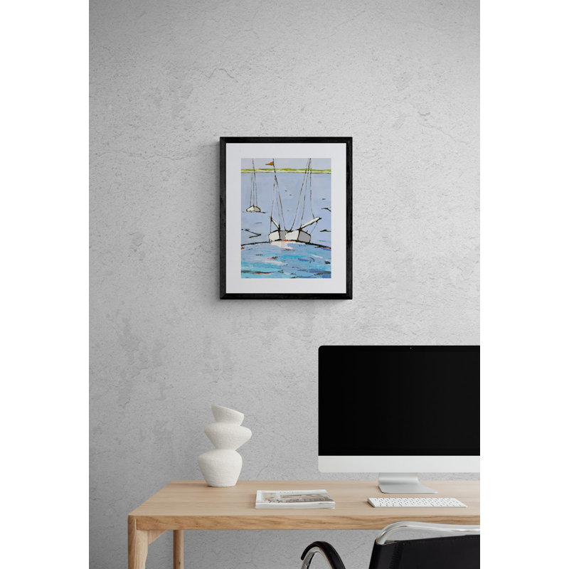 Choppy Waters par Phyllis Adams - peinture encadrée, H 32 po x l 24 po
