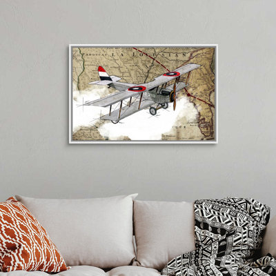 Biplane, reproduction d’art graphique sur toile