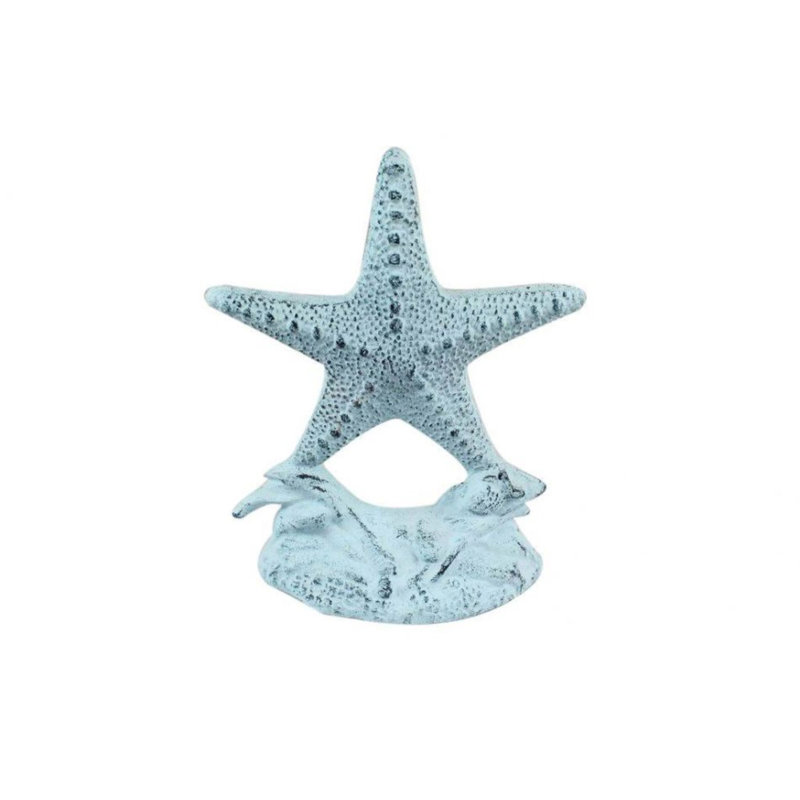 Starfish Iron Weighted Floor Stop, Dark Blue