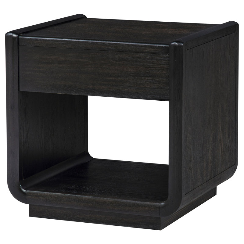Table de bout d'appoint en bois à 1 tiroir Leandro