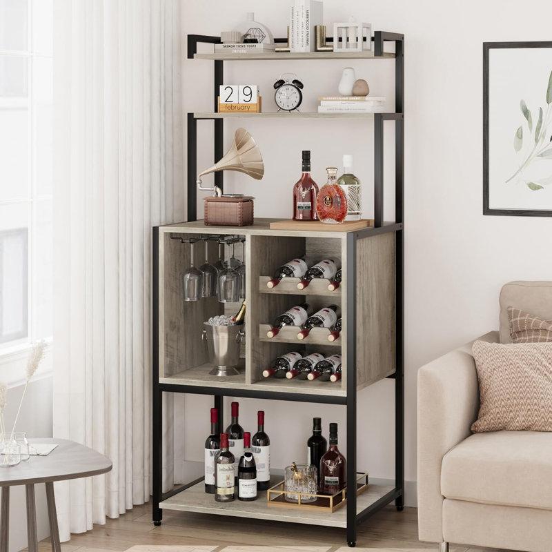 Armoire à vin, Noir / gris, gris