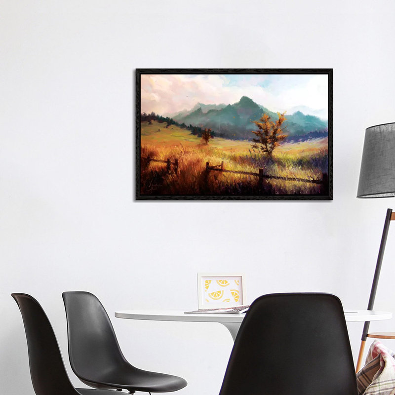 Flatiron Mountains 1 Piece Painting on Canvas, 101.6 cm H x 66.04 cm W, Black Framed Canvas