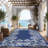 9x18 Dark Blue Floral Reversible Outdoor Rug, Waterproof Easy Clean Quick Dry Plastic Straw Carpet, Large Foldable Indoor Outdoor Mat for Camping Picnic Balcony Porch RV-1555526975