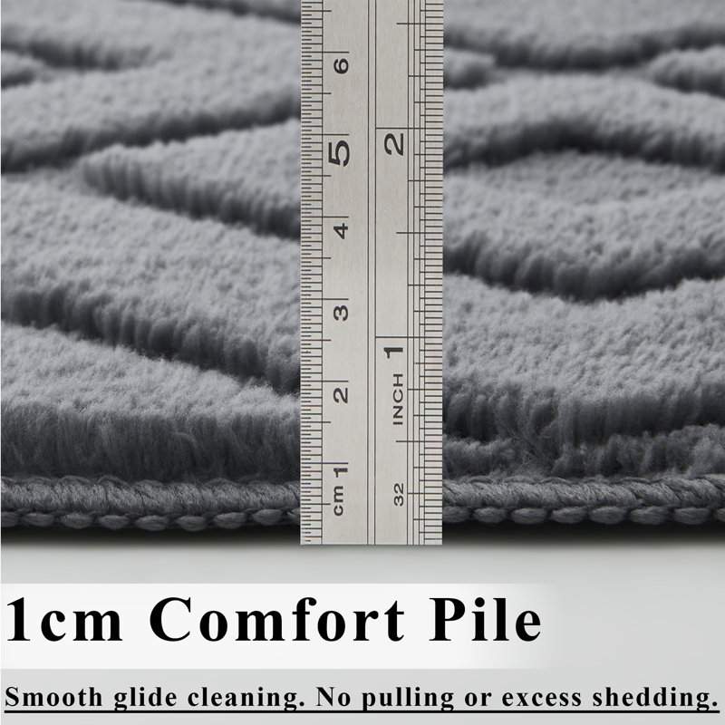  Modern High-Low Hollow Square Geometric Rug , 120 cm x 170 cm, Hollow Square Grey