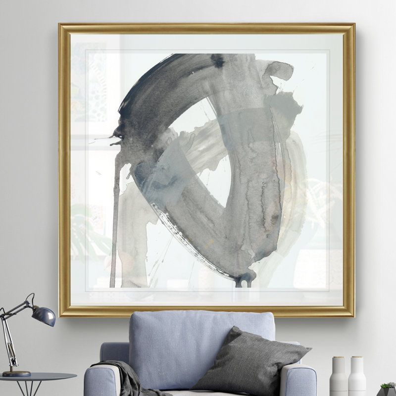 «Swath III», peinture sur toile, H 34,5 po x l 34,5 po x P 1,5 po, Cadre doré