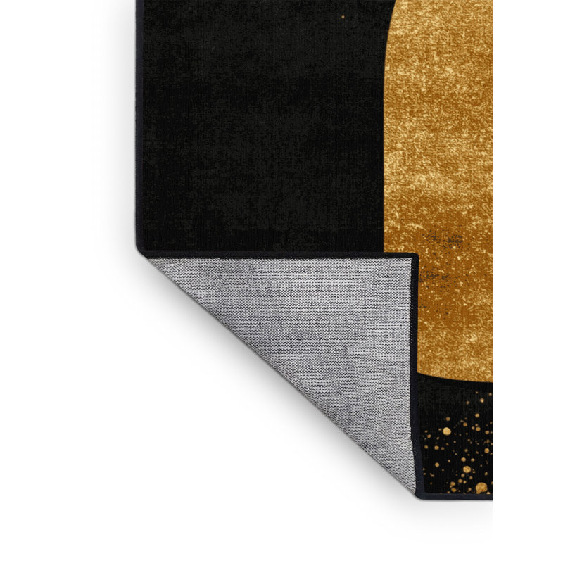 Tapis noir moderne et contemporain lavable à la machine Tribeca New Years, 7 x 9