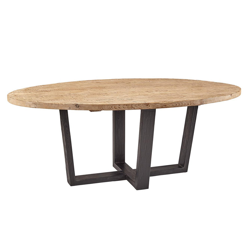 Oval Pine Wood Dining Table